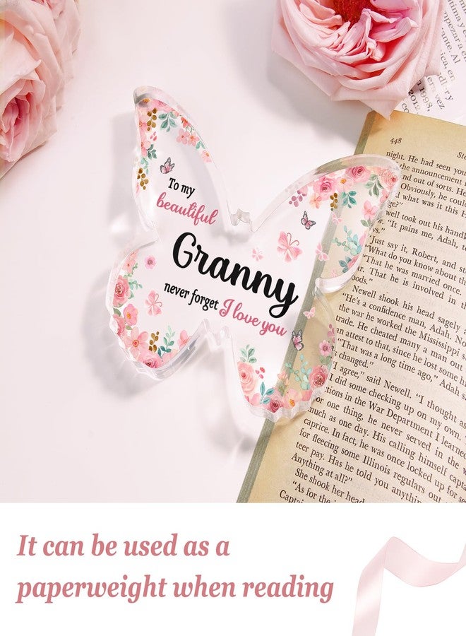 GiftyTrove Unique Granny Gifts, 5x3.8x0.5 Inch Butterfly-Shaped Acrylic Plaque Decor, Mothers Day Grandparent Day Birthday Christmas Gift for Granny - Image 4
